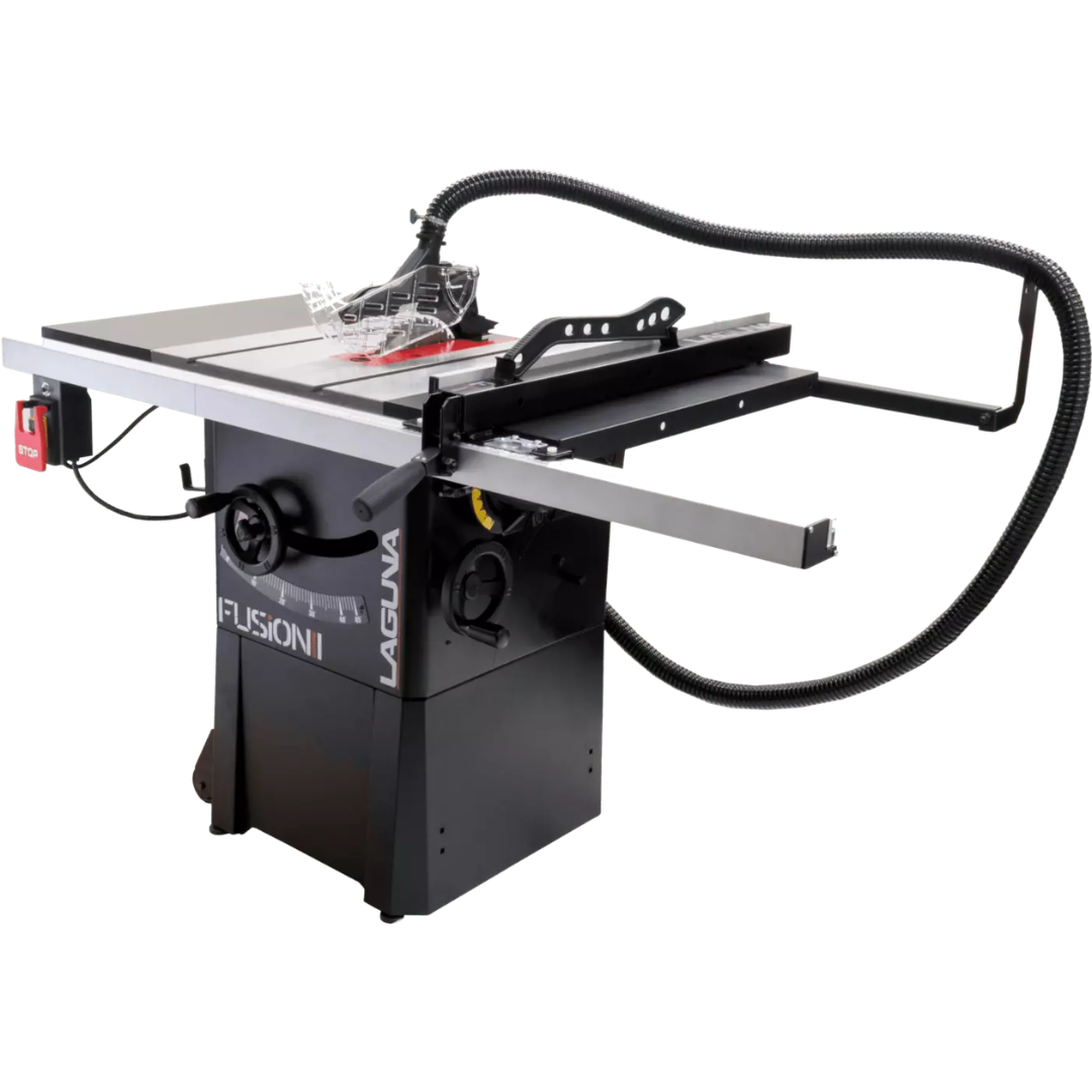 Laguna F1 Fusion Tablesaw MTSF132110150-0130 in workshop demonstration showing professional cutting performance