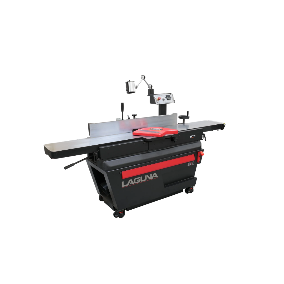 Laguna JX|12 ShearTec: II Jointer MJ12X88P-0130 angled view showing long bed and fence system for large material handling