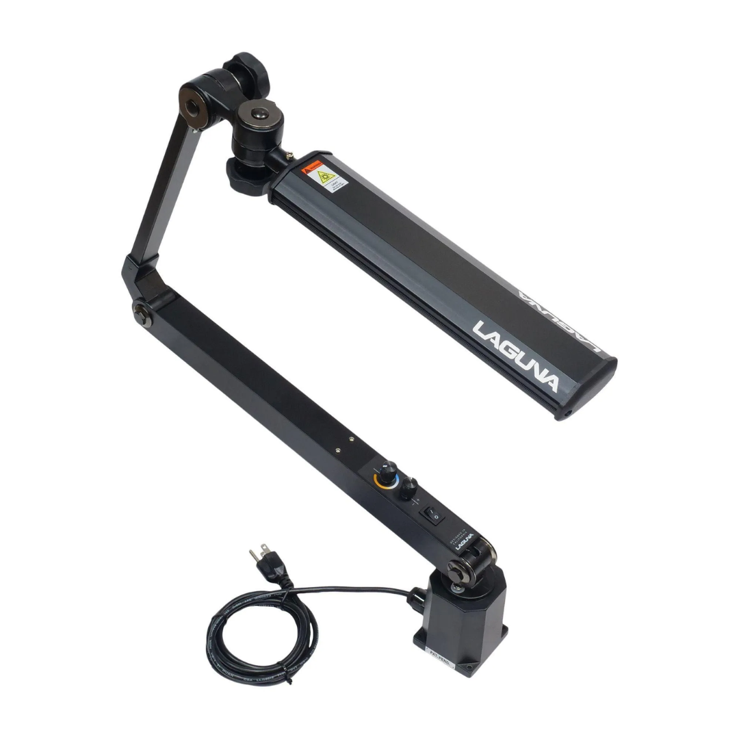 Laguna LED Chameleon 95CRI Lamp ALEDLATHE adjustable dual-arm LED machine lamp with mounting base and extended reach