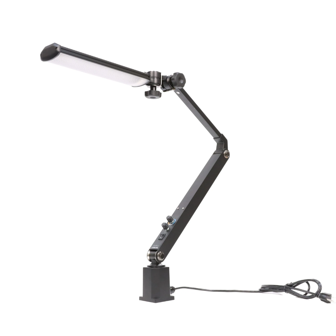 Laguna LED Chameleon 95CRI Lamp ALEDLATHE angled arm positioning with stable base and power cord connection