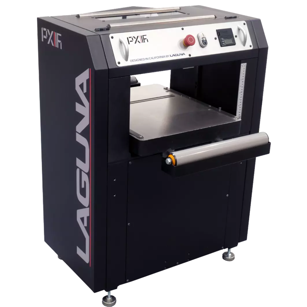 Laguna PX|16 MPLANPX16-0130 thickness planer front view with heavy-duty frame and wide infeed table