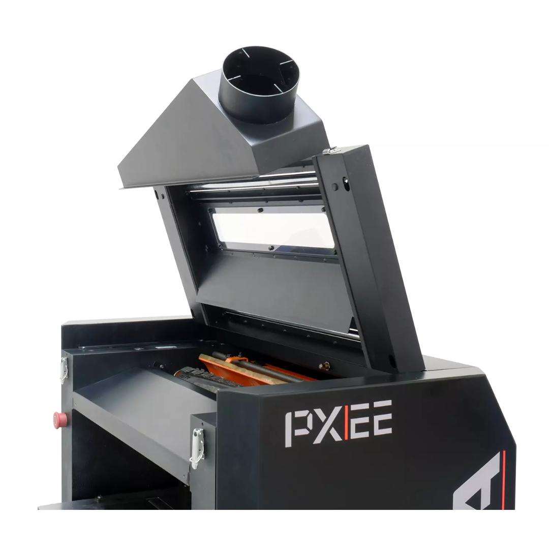 Laguna PX|22 thickness planer angled top view showing ergonomic control panel and dust port