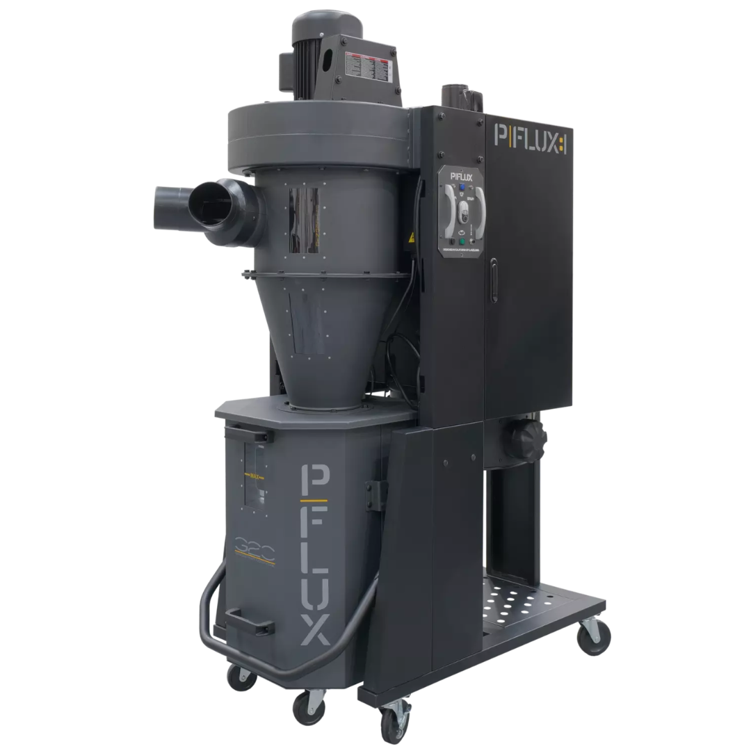 Laguna P|Flux: 1 MDCPF15110 cyclone dust collector with compact vertical design and mobile base