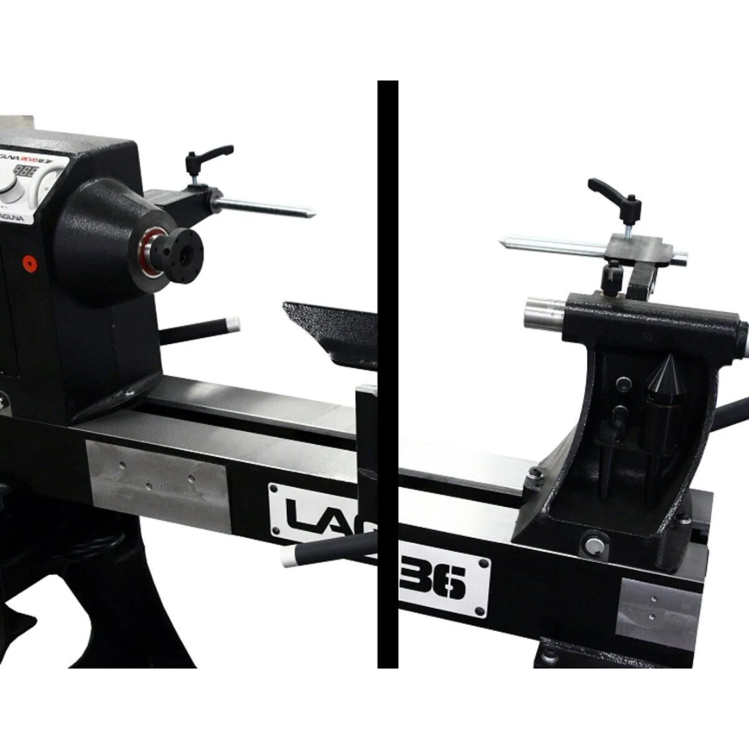 Laguna REVO 18|36 & 24|36: COMPARATOR ALAREVO18 COMPARATOR installed on lathe for accurate replication of spindle turning profiles