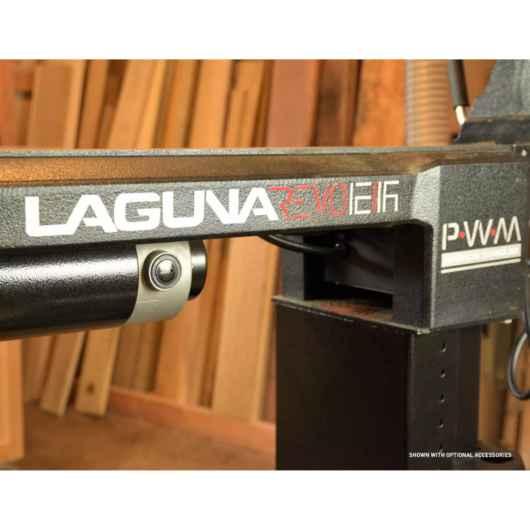 Laguna Revo 12|16 Lathe MLAREVO1216EVS tailstock detail showing support and alignment for accurate turning