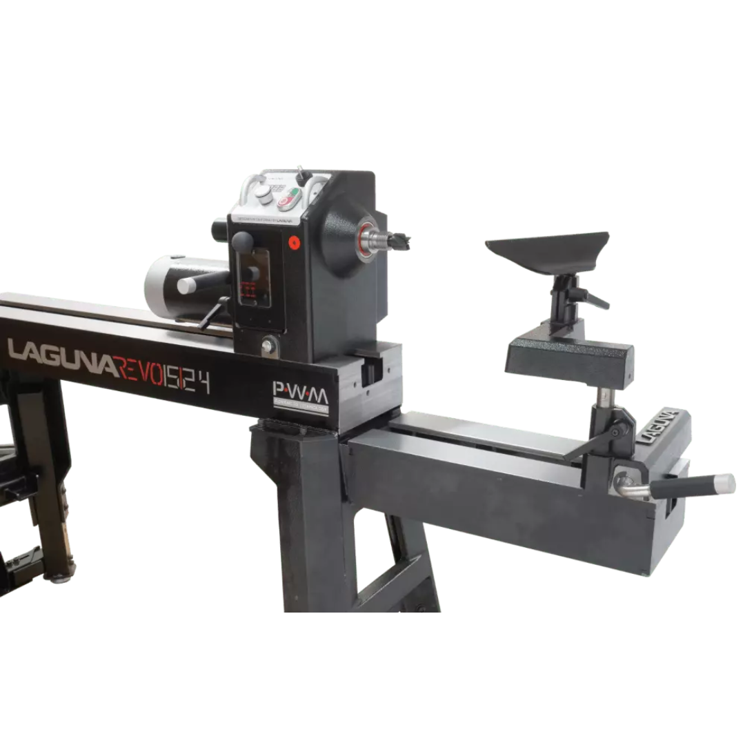 Laguna Revo 15|24 Lathe 415241 bed and banjo system detail highlighting smooth tool positioning