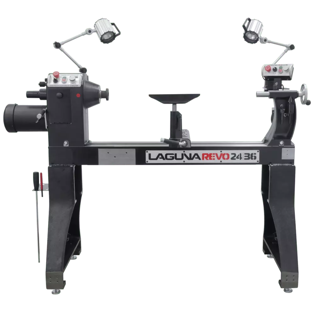 Laguna Revo 24|36 Lathe 220V MLAREVO 2436-220 full machine view with extended bed and heavy-duty frame