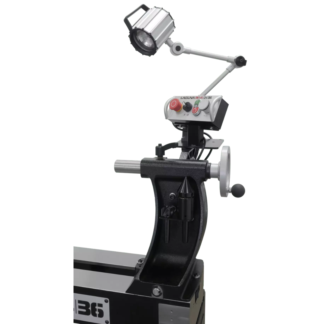 Laguna Revo 24|36 Lathe 220V MLAREVO 2436-220 tailstock quill and handwheel adjustment system