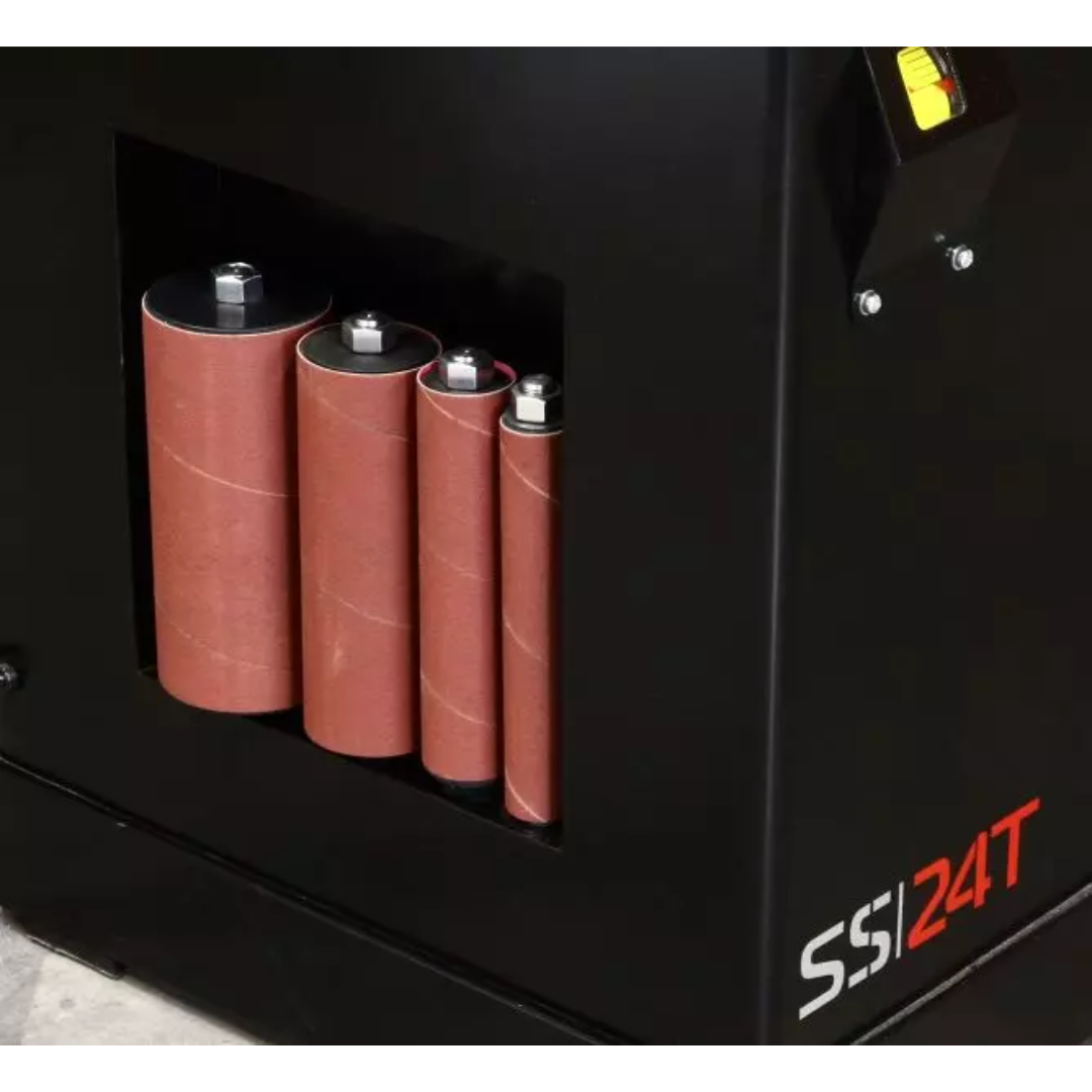 Laguna SS|24 Spindle Sander MSANOS24X24-110V-1-0320 internal storage compartment with sanding spindles