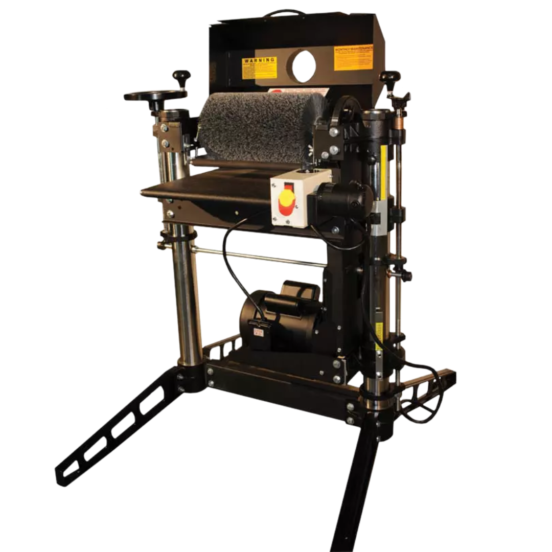 Laguna SuperMax 13″ Combination Brush/Drum Sander SUPMX-91067 full machine view with brush and drum sanding system on open stand