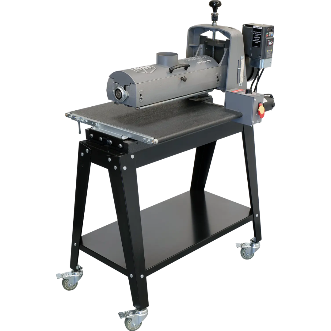 Laguna SuperMax 19-38 Combination Brush/Drum Sander 219383 angled view showing brush and drum configuration