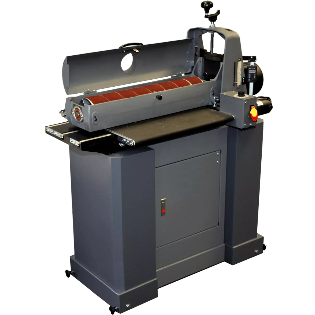 Laguna SuperMax 25-50 Drum Sander w/ Closed Stand SUPMX-72550 full machine view with enclosed base and sanding drum