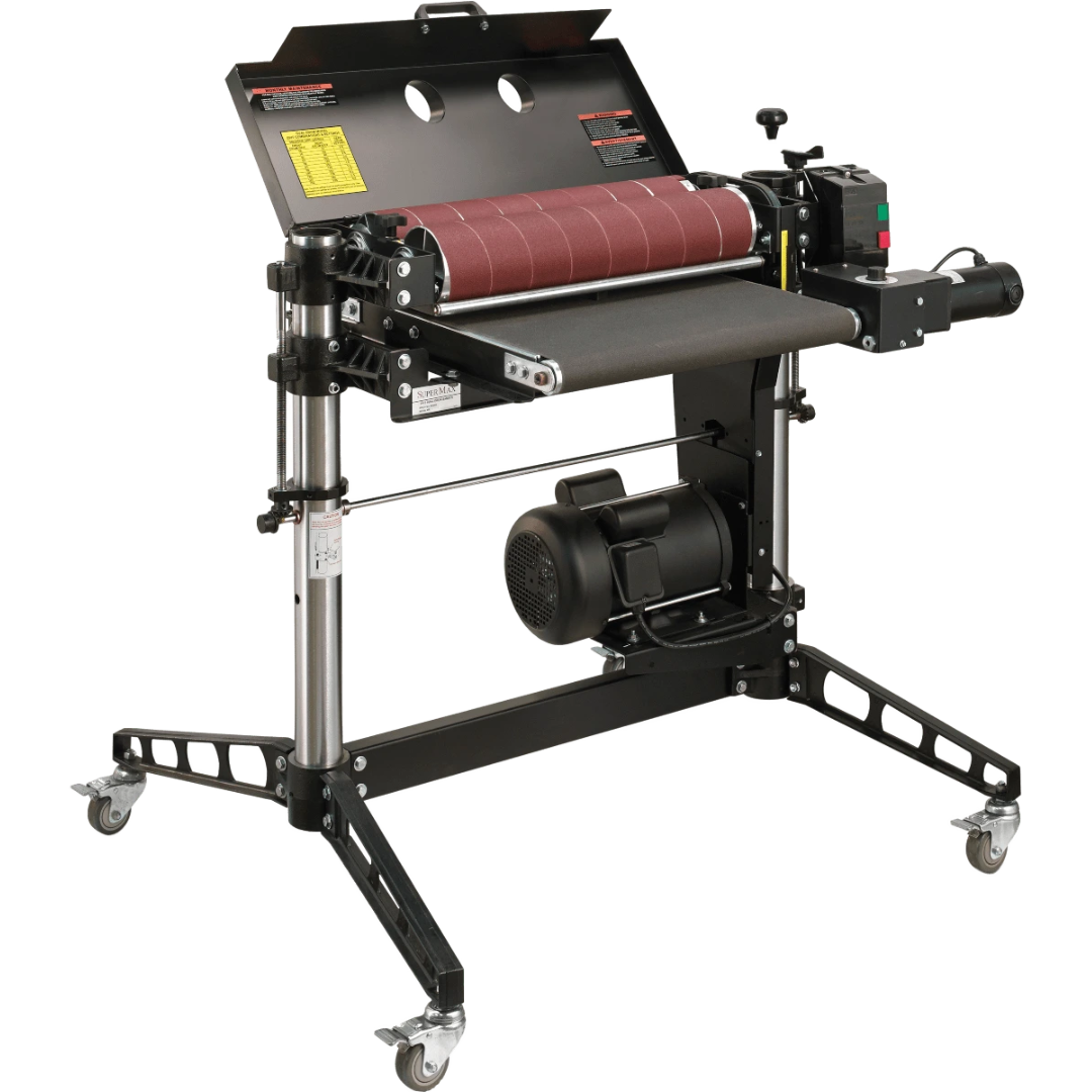 Laguna SuperMax 25×2 Double Drum Sander SUPMX-913002 angled view showing dual drum configuration and control panel