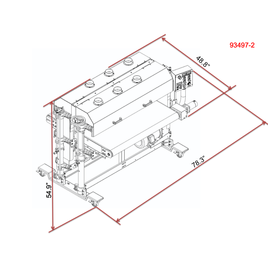 Laguna SuperMax SuperBrush Double Brush Sander engineering schematic with dual brush configuration