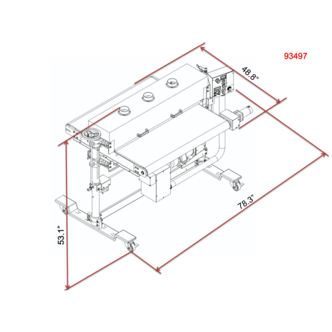 Laguna SuperMax SuperBrush Single Brush Sander engineering schematic with labeled components