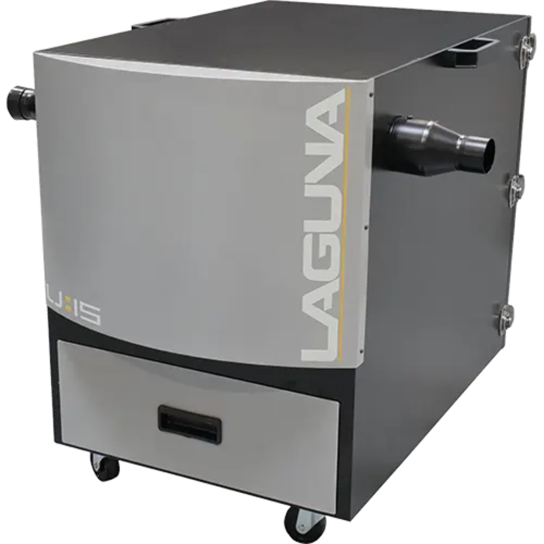 Laguna U|15 Metal Dust Collector MDC502L11015 industrial unit with compact steel housing, front access panel, and integrated caster wheels for mobility.