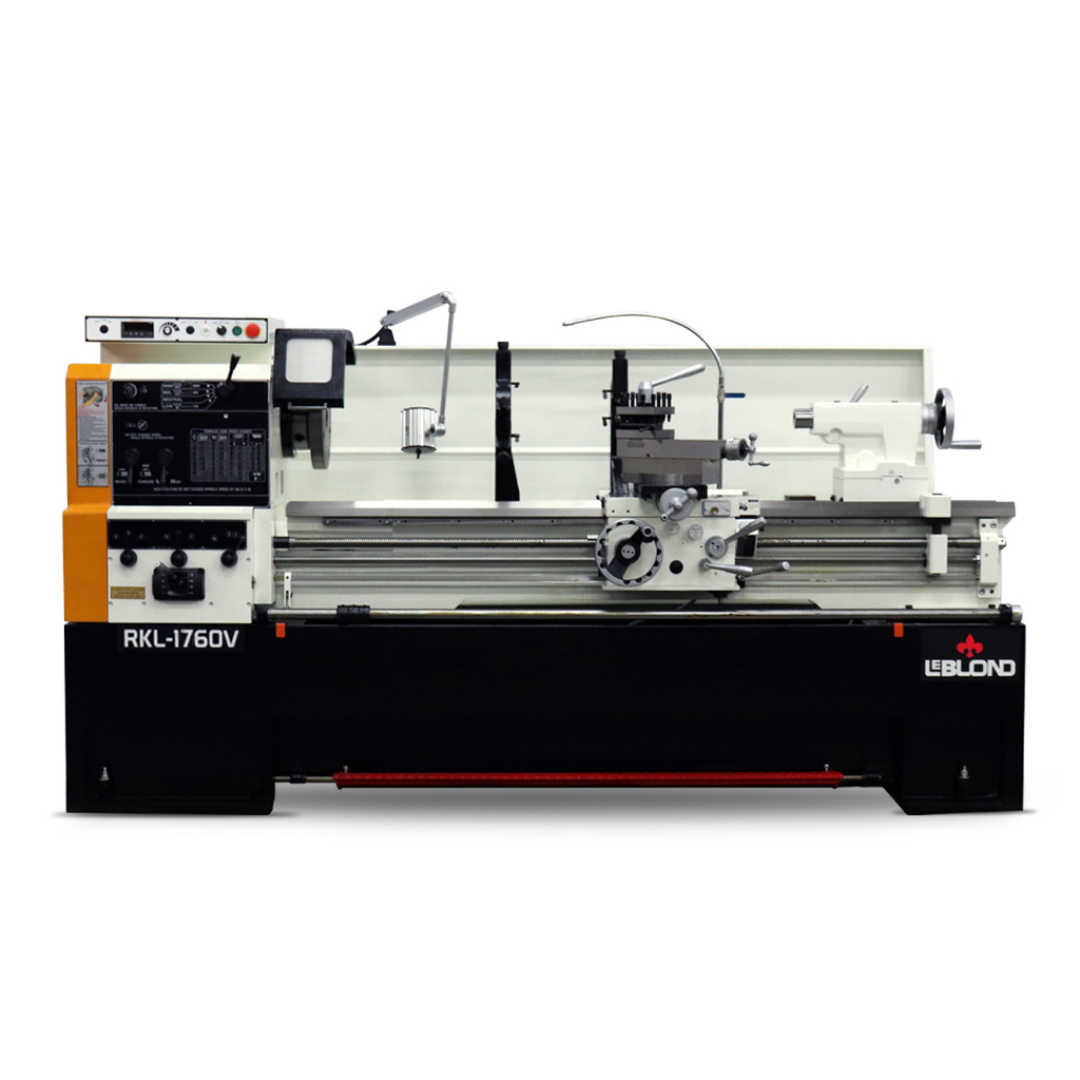 LeBlond RKL1700V Series Variable Speed Lathe with Electronic Control featuring precision carriage, variable speed headstock, digital interface, and heavy-duty bed for industrial machining applications