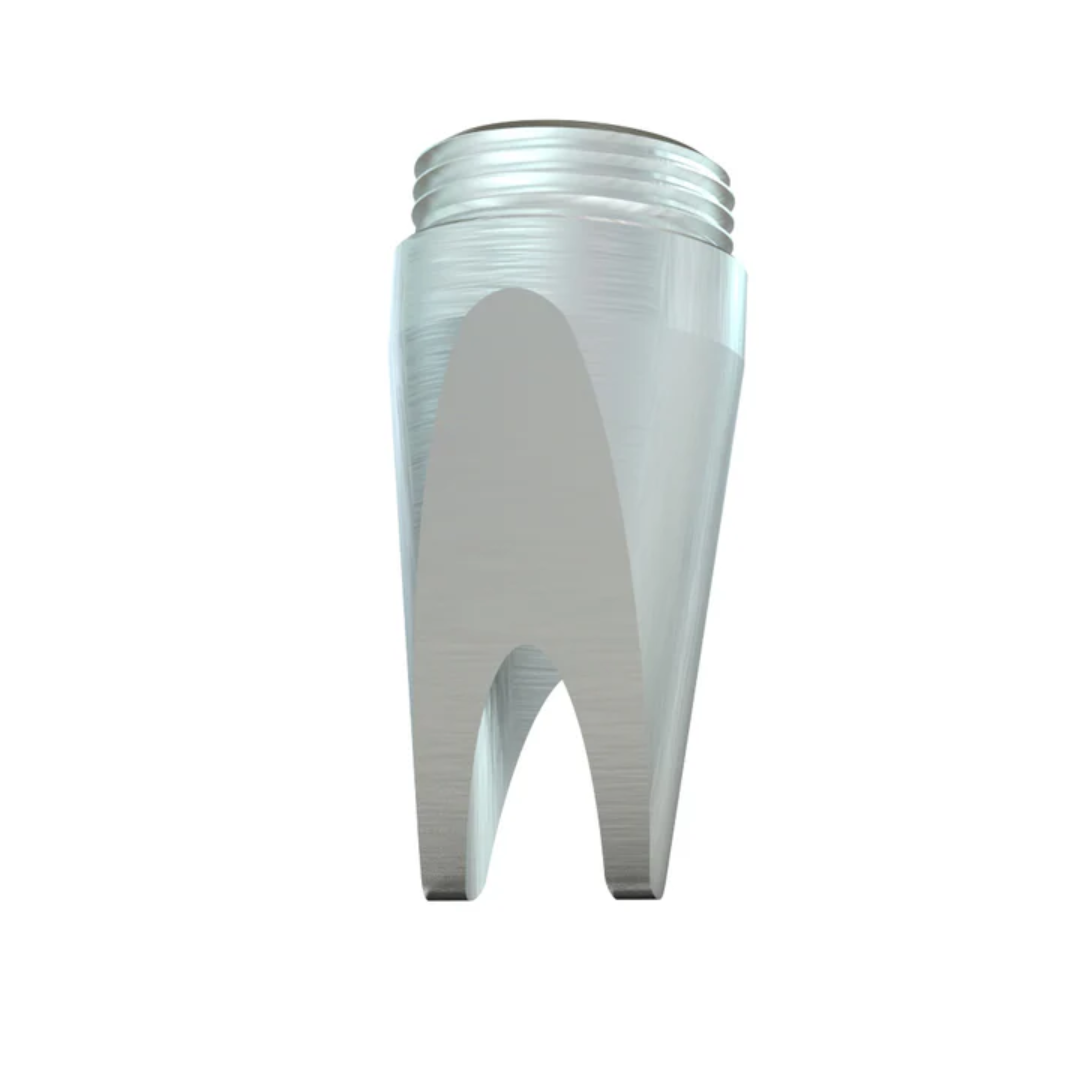 LightWELD Aluminum 6 mm Two-point Welding Nozzle Tip precision machined aluminum welding tip with dual point design on white background