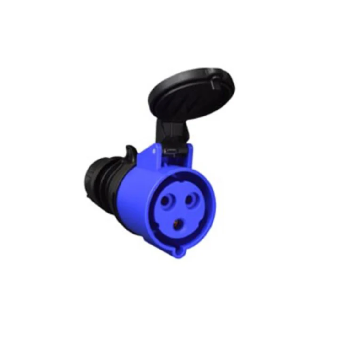 LightWELD Electrical Power Connector CECOXXX0000206PX blue industrial power connector with protective cap and multi-pin socket for secure electrical connections