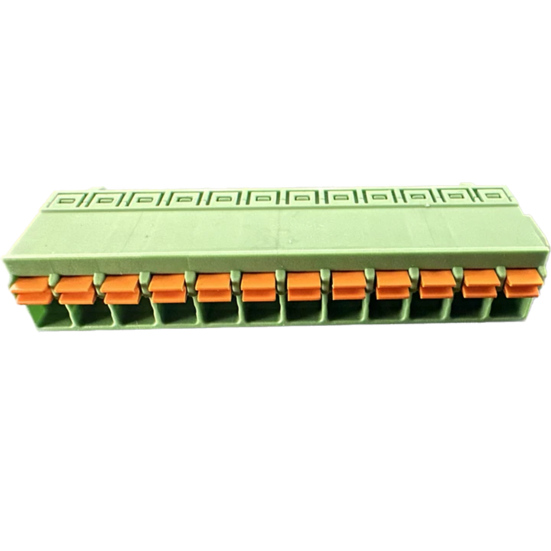 LightWELD External I/O Connector P41-007595 angled view showing multi-position wiring terminals for secure connections
