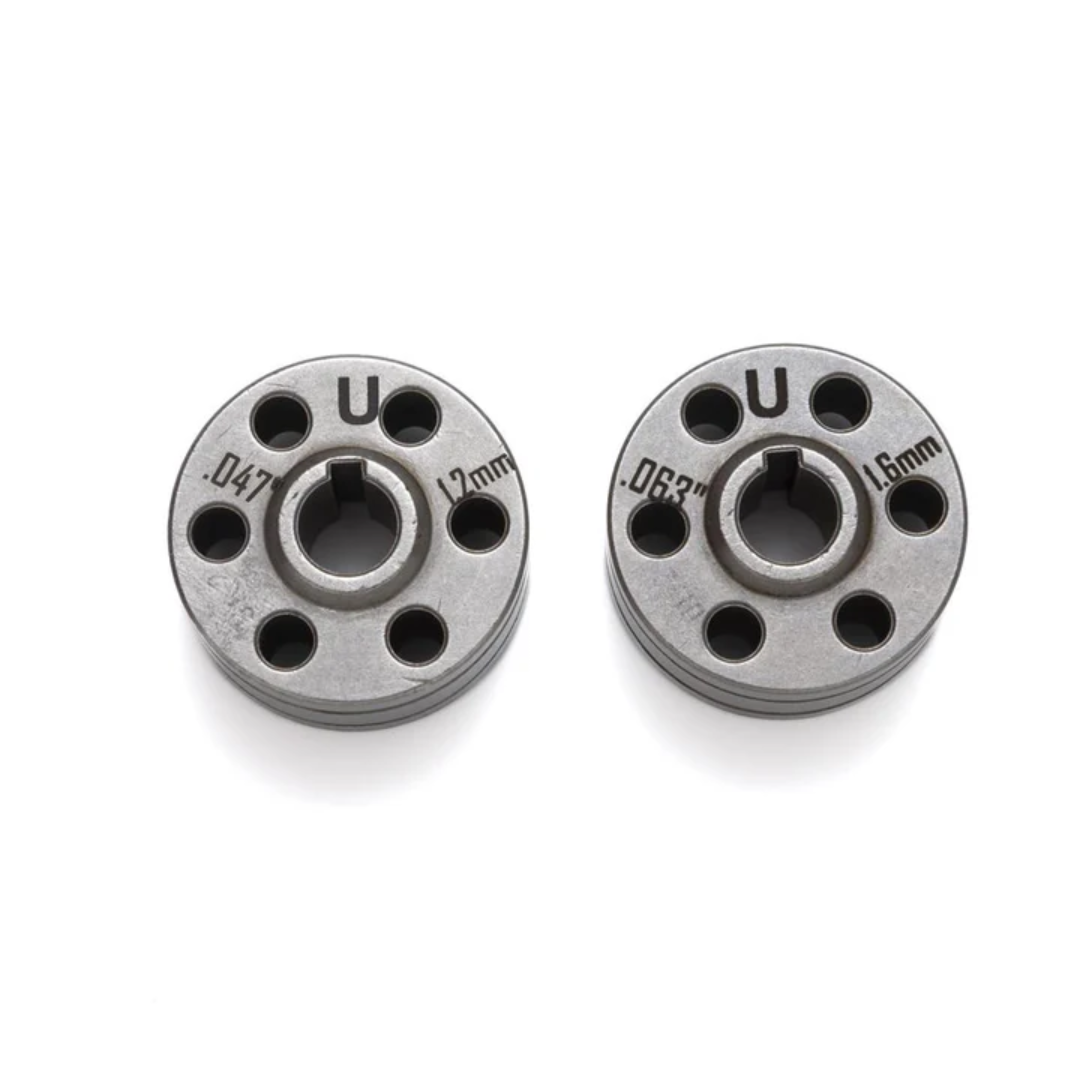 LightWELD U-Groove Drive Roll, 1.2 mm - 1.6 mm - WF-007A CMMIXXX0002722PX precision wire feeder rollers with engraved 1.2 mm and 1.6 mm sizing and U-groove design

LightWELD U-Groove Drive Roll, 1.2 mm - 1.6 mm - WF-007A CMMIXXX0002722PX industrial dual-size drive rolls with multi-hole balanced construction and keyed center bore