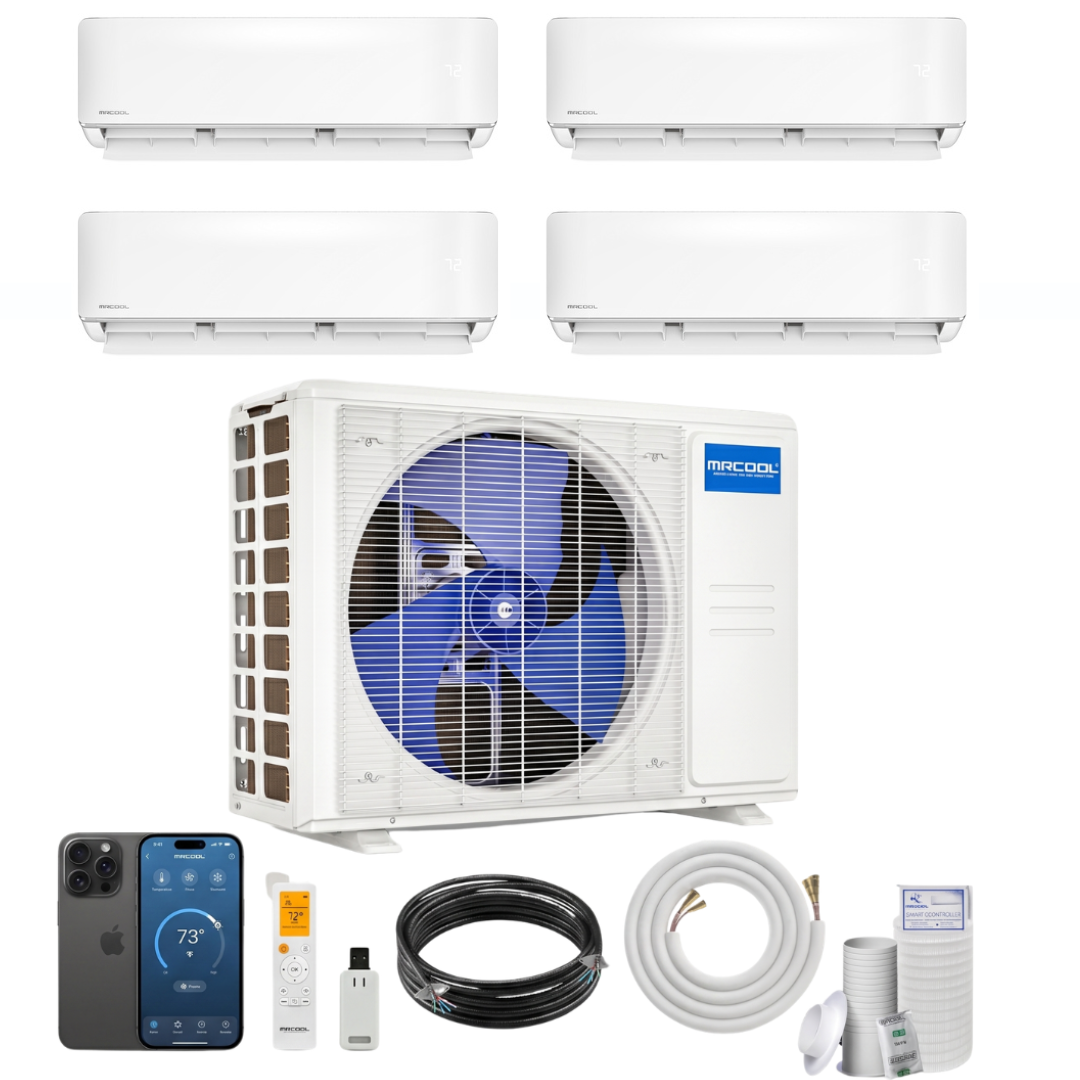 MRCOOL DIY 5th Gen 3-Zone 39,000 BTU Ductless Mini Split Air Conditioner & Heat Pump (6K+9K+24K), DIY3-B-36HP, DIY3-B-36HP060924 4 Zone 