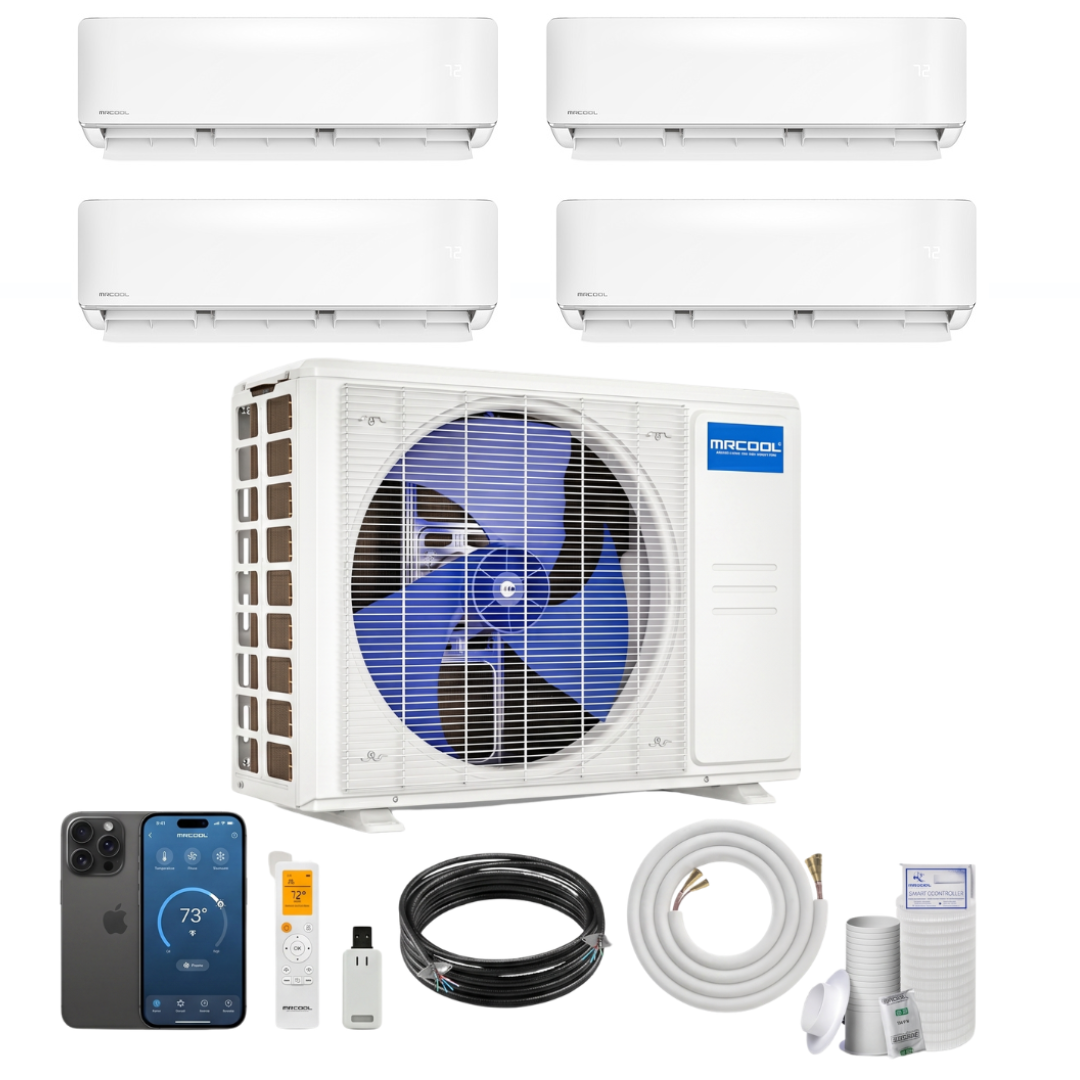 MRCOOL DIY 5th Gen 4-Zone 42,000 BTU Ductless Mini Split Air Conditioner & Heat Pump (6K+9K+9K+18K), DIY4-B-36HP, DIY4-B-36HP06090918 Wall Mount