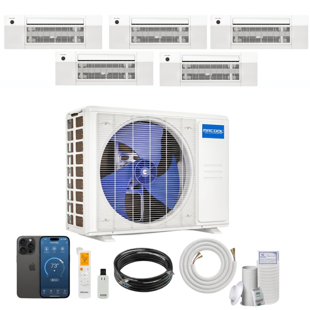 MRCOOL DIY 5th Gen 5-Zone 30,000 BTU Ceiling Cassette Ductless Mini Split Air Conditioner & Heat Pump (6K+6K+6K+6K+6K), DIY5-BC-36HP0606060606 5 Zone