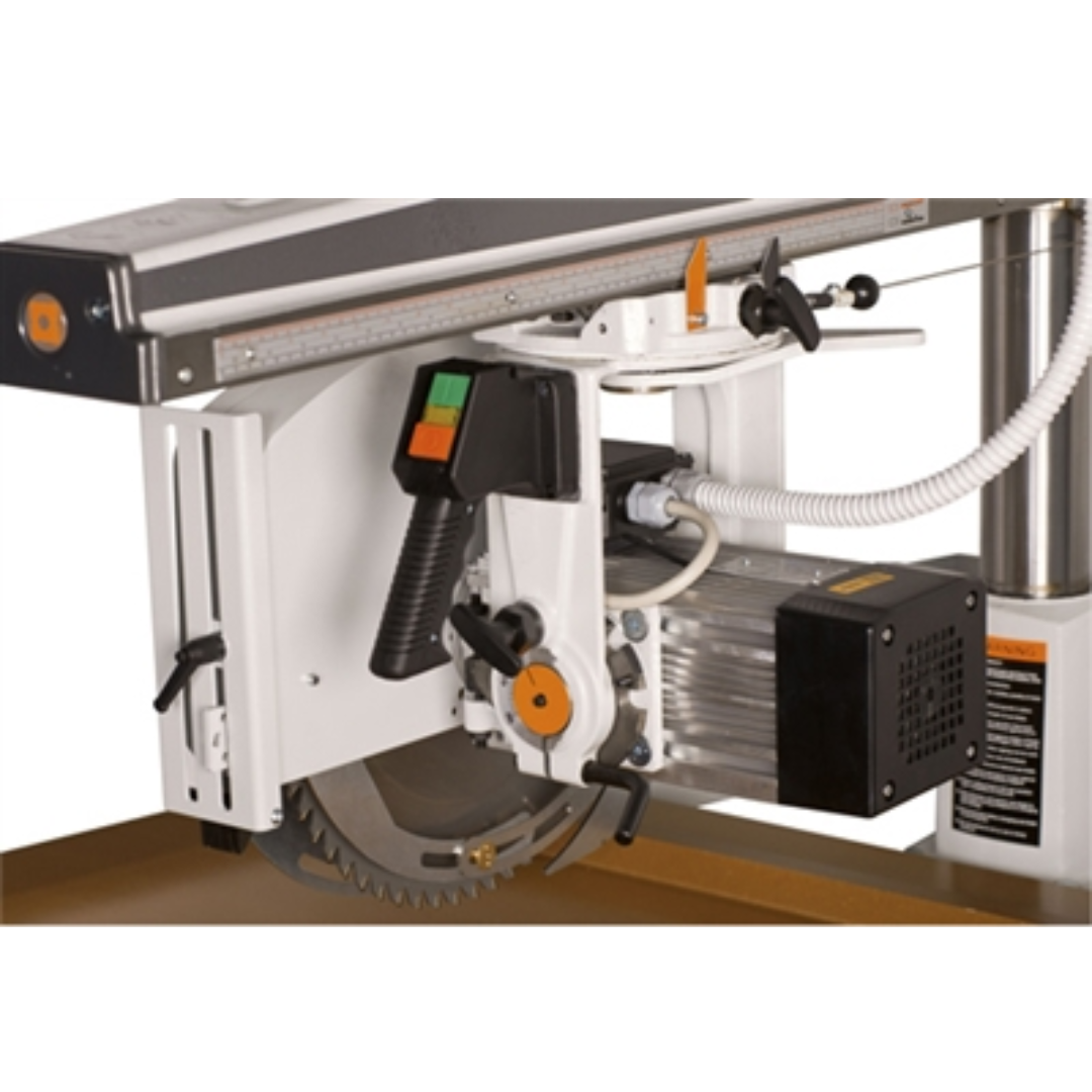 Maggi Big 800CE Radial Arm Saw MAG-BIG800CE close-up of motor assembly and control components