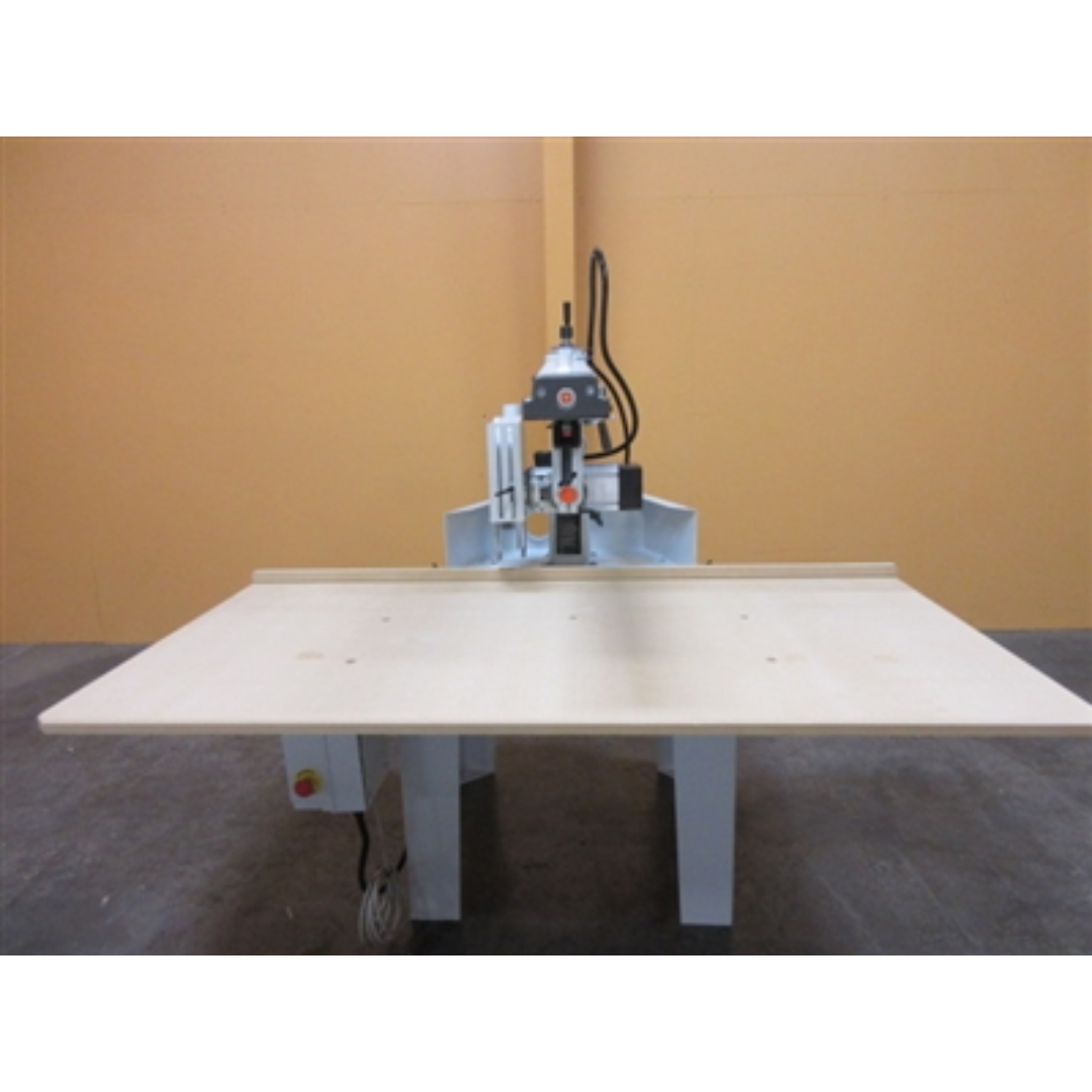 Maggi Big 800CE Radial Arm Saw MAG-BIG800CE overhead cutting operation demonstrating large panel crosscut capability