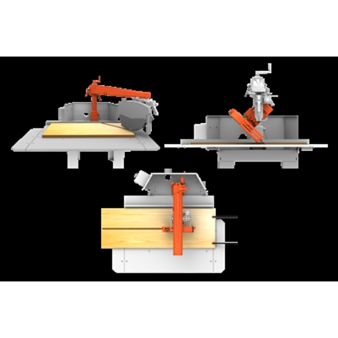 Maggi Big 800CE Radial Arm Saw MAG-BIG800CE technical diagram illustrating cutting mechanics and arm movement