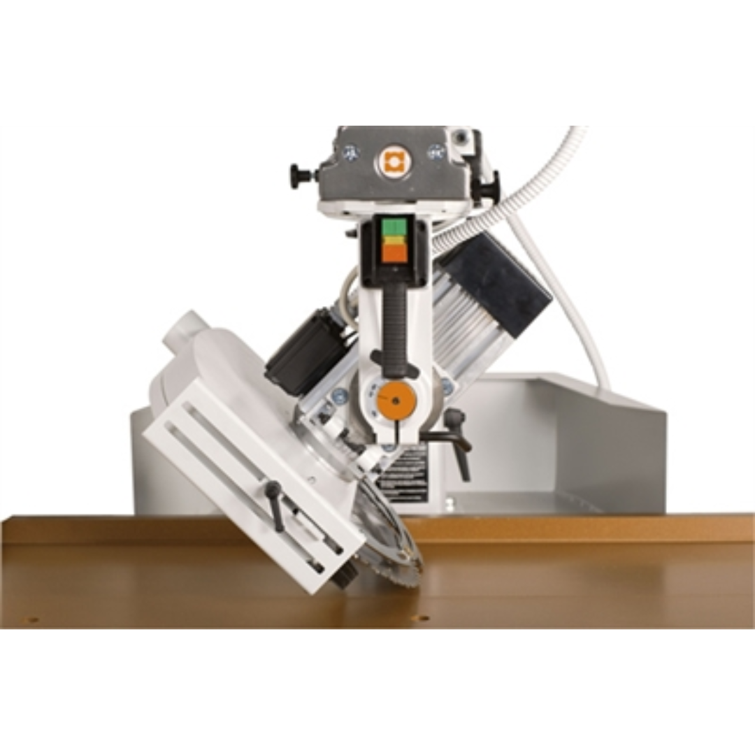 Maggi Junior 640CE Radial Arm Saw MAG-JUNIOR640 angled view showing adjustable radial cutting arm and control handles