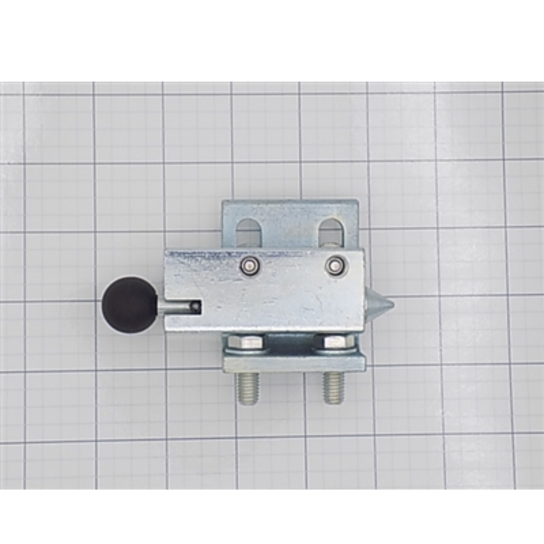 Maggi Stop Reference Pin For Line Boring 29900100 top view showing mounting plate, reference pin, and locking mechanism for line boring systems