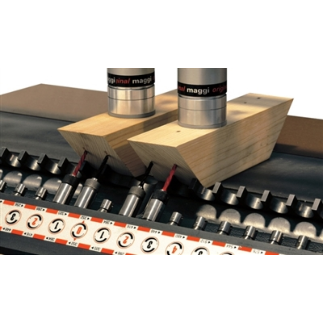 Maggi System 35 Construction/Line Borer MAG-SYSTEM-35 drilling setup for cabinet panels and woodworking components