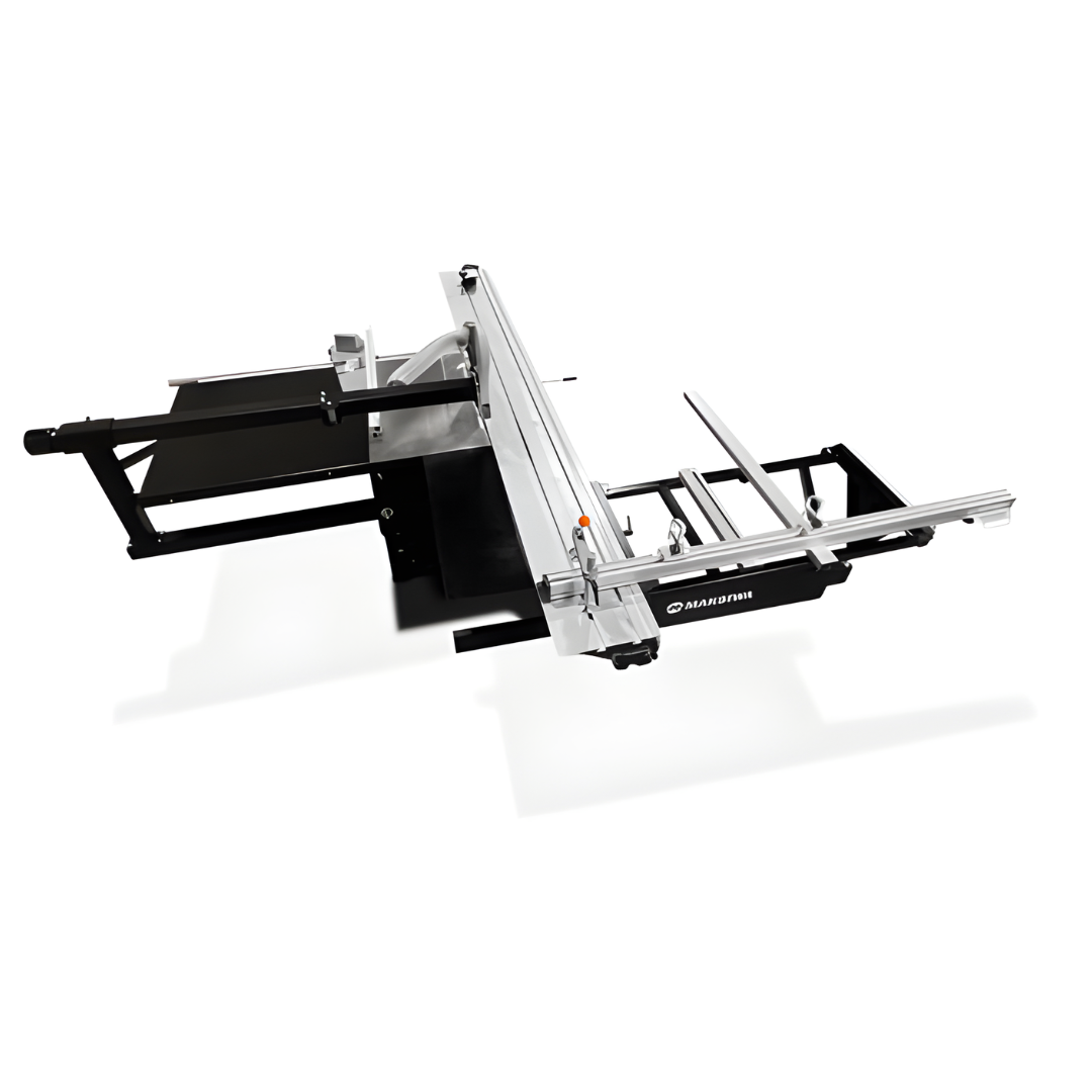 Maksiwa BMT.3200.IR Sliding Panel Saw Side View Highlighting Aluminum Table and Fence Assembly