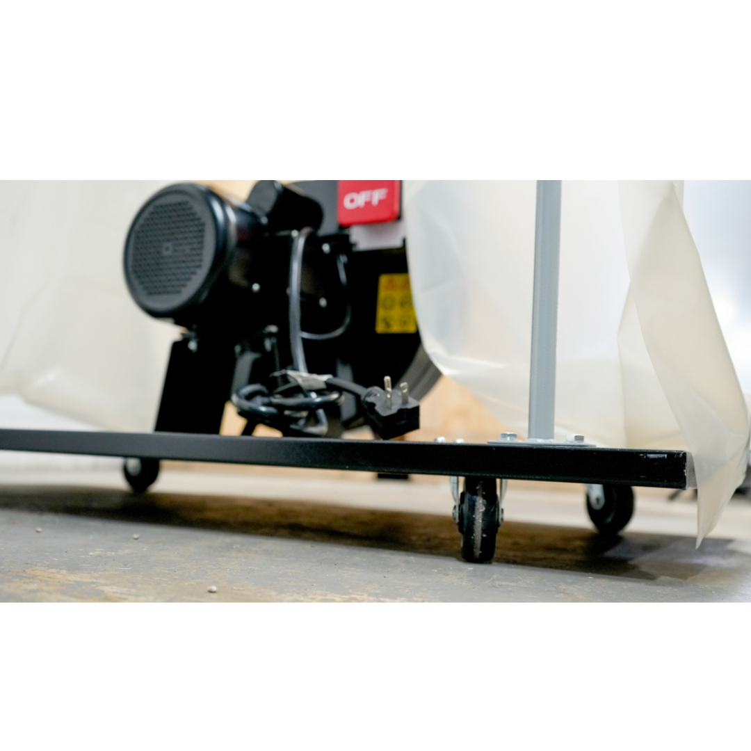 Maksiwa CP_1.C Dust Collector motor and frame assembly showing industrial-grade support rails