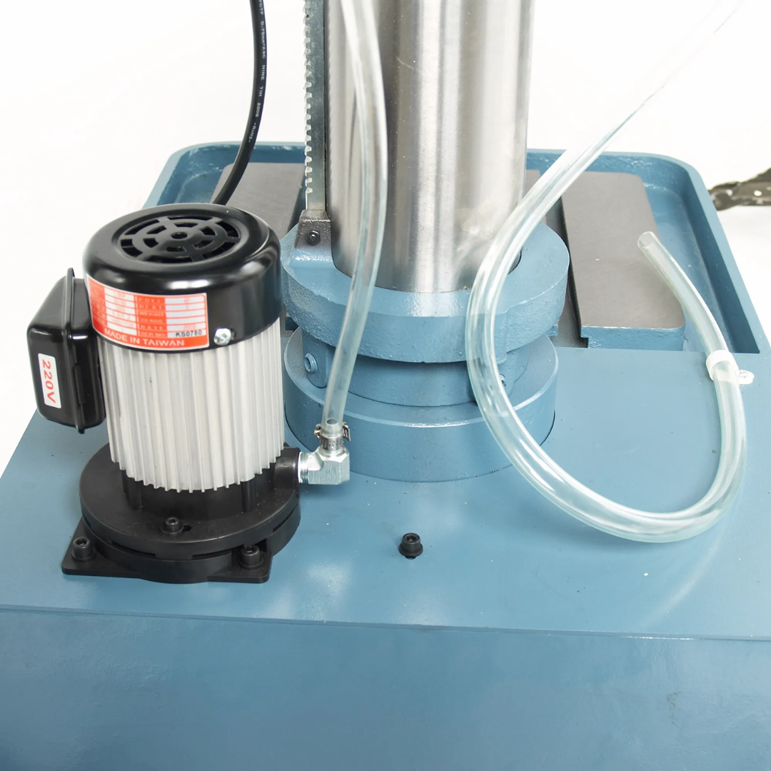Motor and drive system of Baileigh Floor Drill Press: 20" Swing, 2 hp, 110 V, 1 Phase 1227902 engineered for reliable power delivery and consistent drilling results.