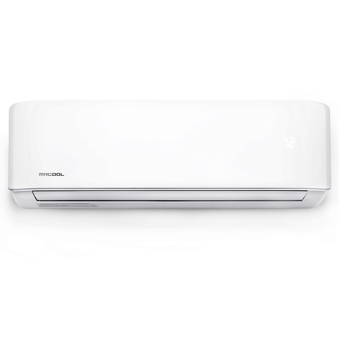 Mrcool Advantage 5th Gen 12k BTU 115V Air Handler A-12-HP-WMAH-115D-O compact ductless air handler sleek wall installation perspective