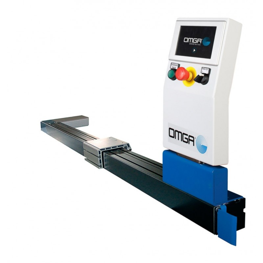 OMGA Stop 16 - LH Programmable Stop/Positioner System with precision digital positioning control for automated industrial cutting operations
