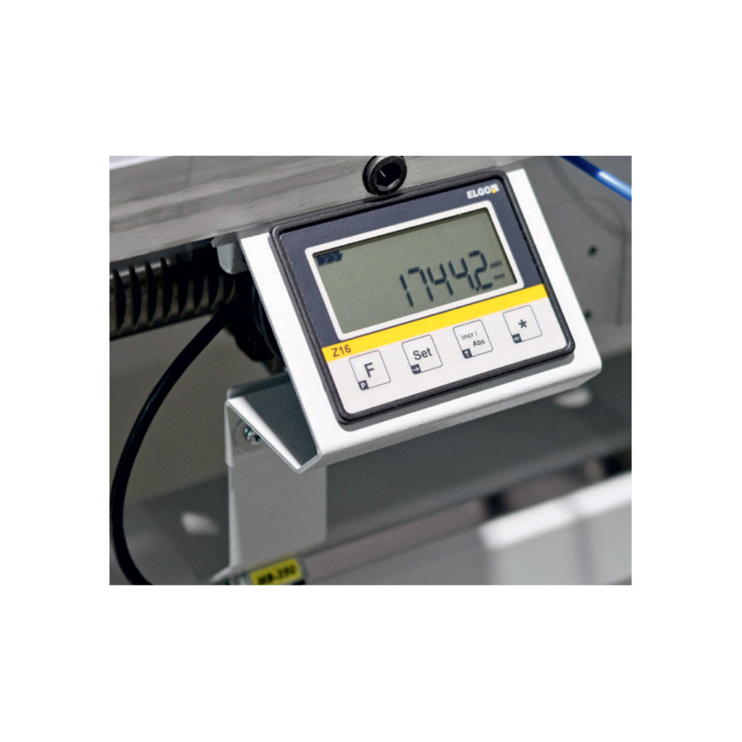 OMGA TR 2B VIS 14" Double Mitre Chop digital touch-screen control panel with NC programmable cutting and positioning system.