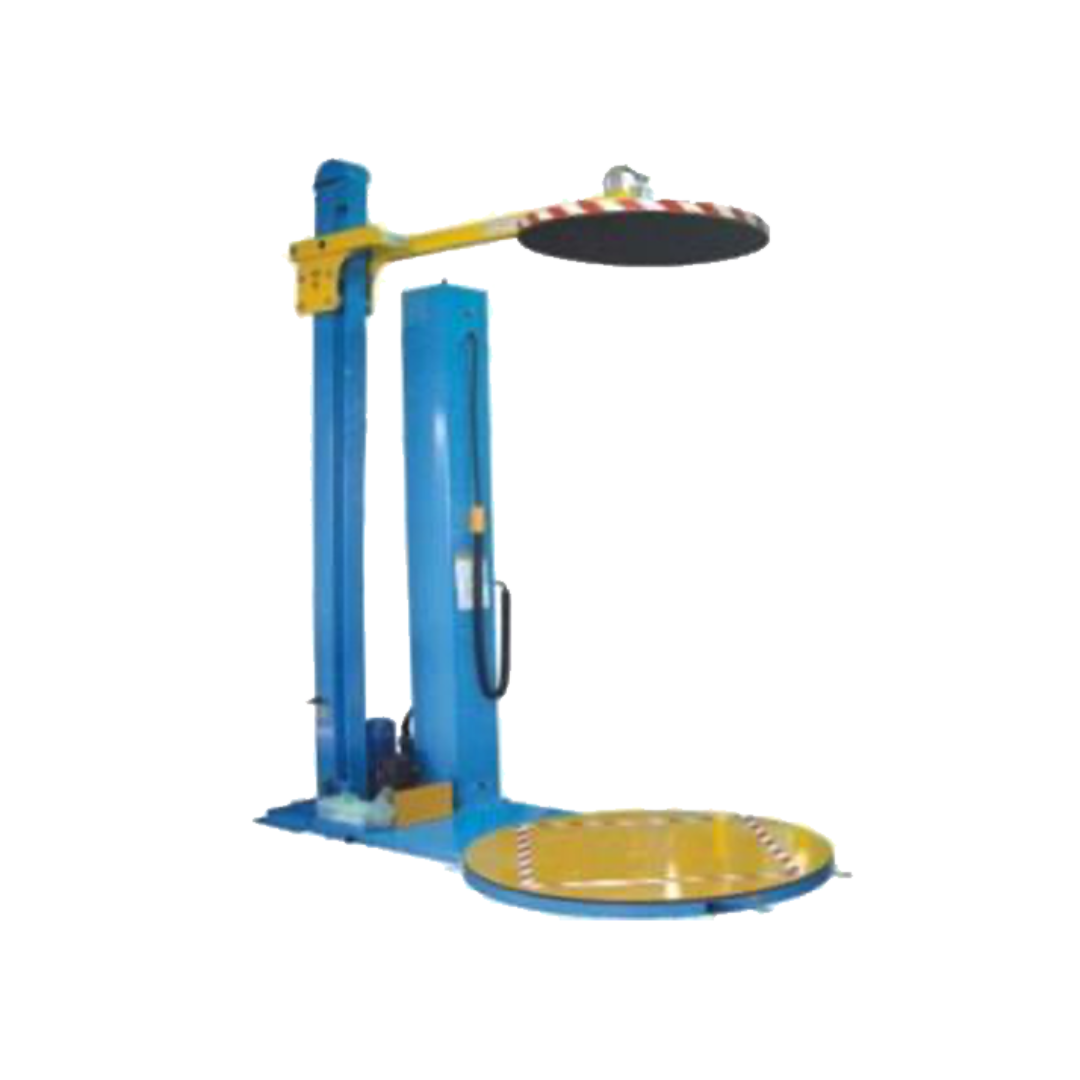 Pallet Auto Wrapping Machine (with Top Holder) PK-1521P automatic stretch wrapper with top press arm and heavy-duty turntable