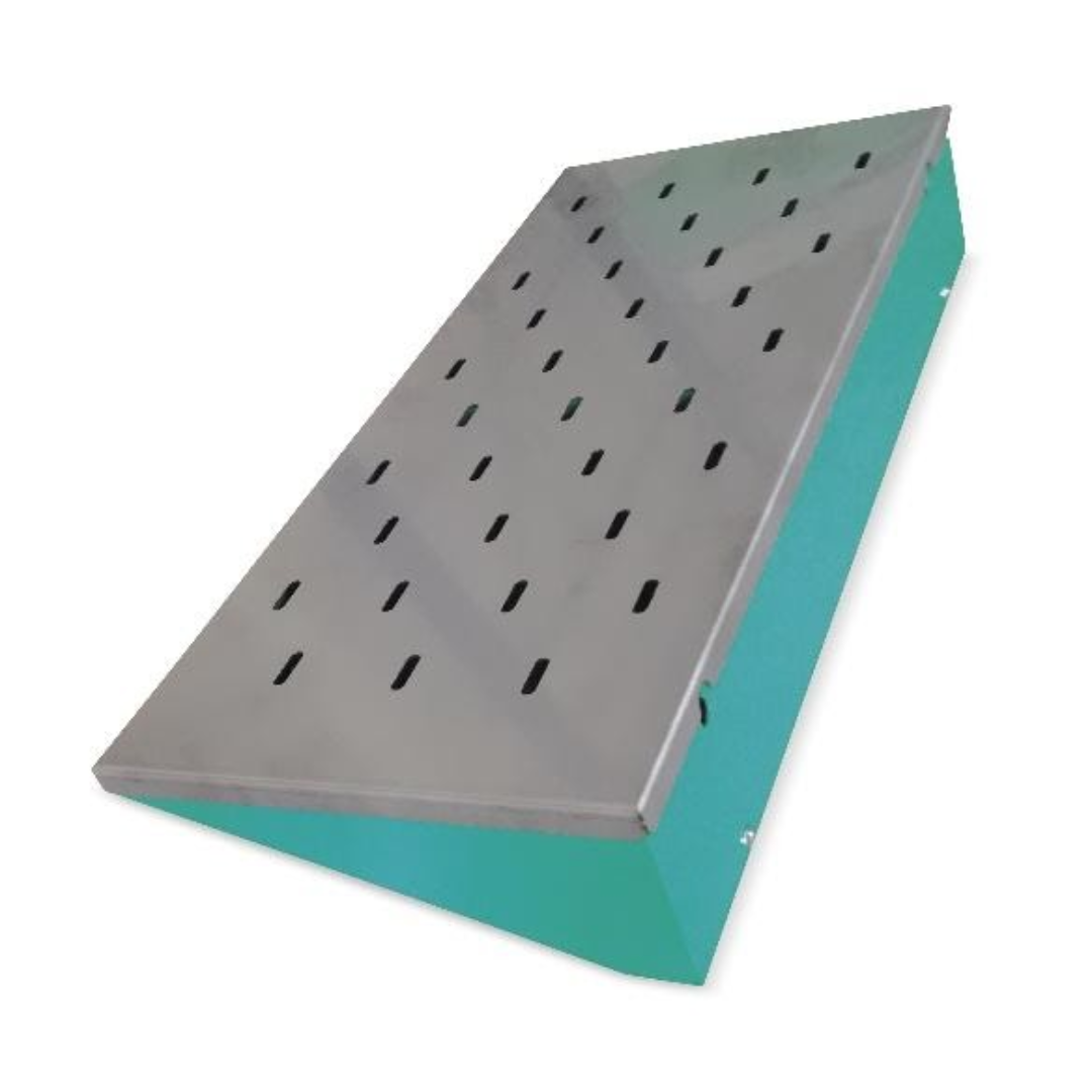 Perforated support extension table for the IMER COMBICUT 350 iPOWER overhead rail saw designed to improve large format material stability and support