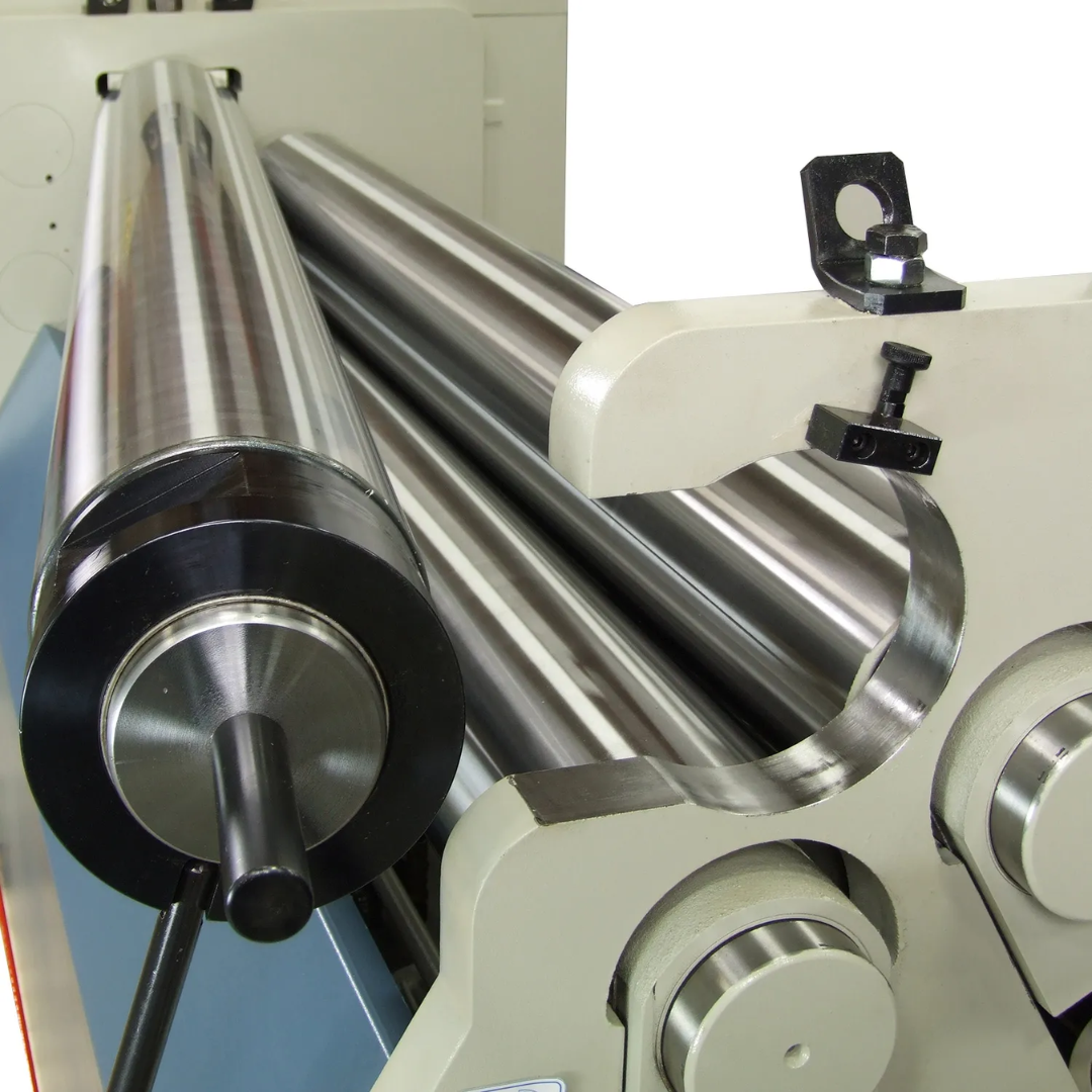 Precision-machined rollers on the Baileigh Plate Roll PR-613 1006579 delivering smooth, consistent sheet metal rolling performance.
