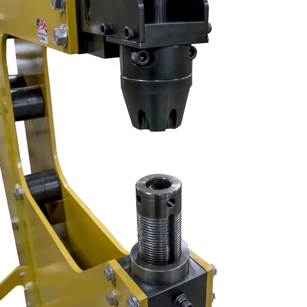 Precision lower die assembly on the Baileigh Pneumatic Power Hammer (PH-28A) BA9-PH28A supporting smooth and consistent metal forming operations.