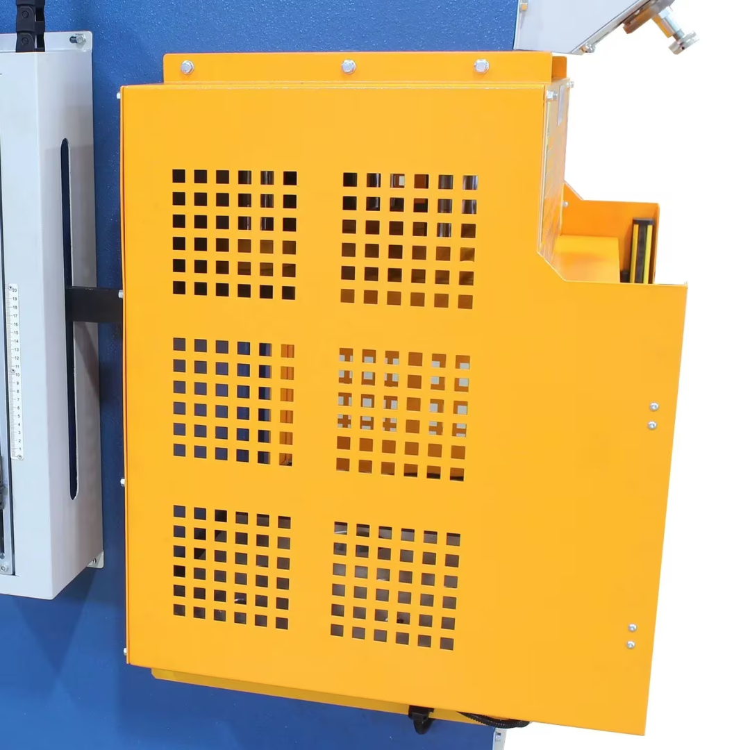 Protective enclosure and hydraulic system housing on the Baileigh C-Frame Press CFP-70HD 1013161 showcasing industrial-grade safety guarding and durable machine construction.