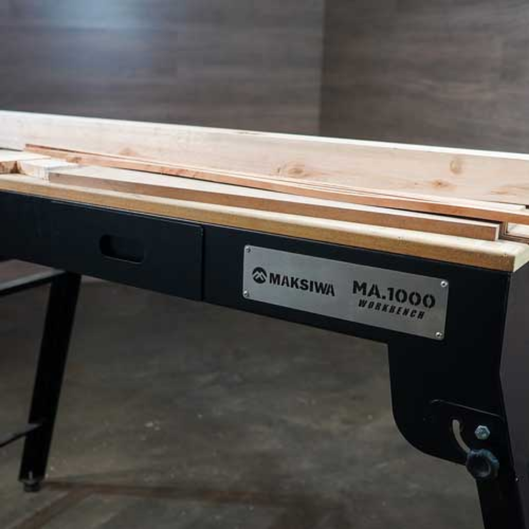 Rear view of Maksiwa MA.1000 Workbench steel frame construction