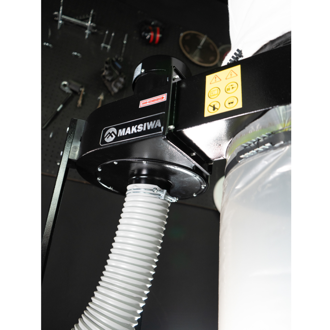 Rear motor and hose connection of Maksiwa CP_1.C Dust Collector used in dust extraction systems