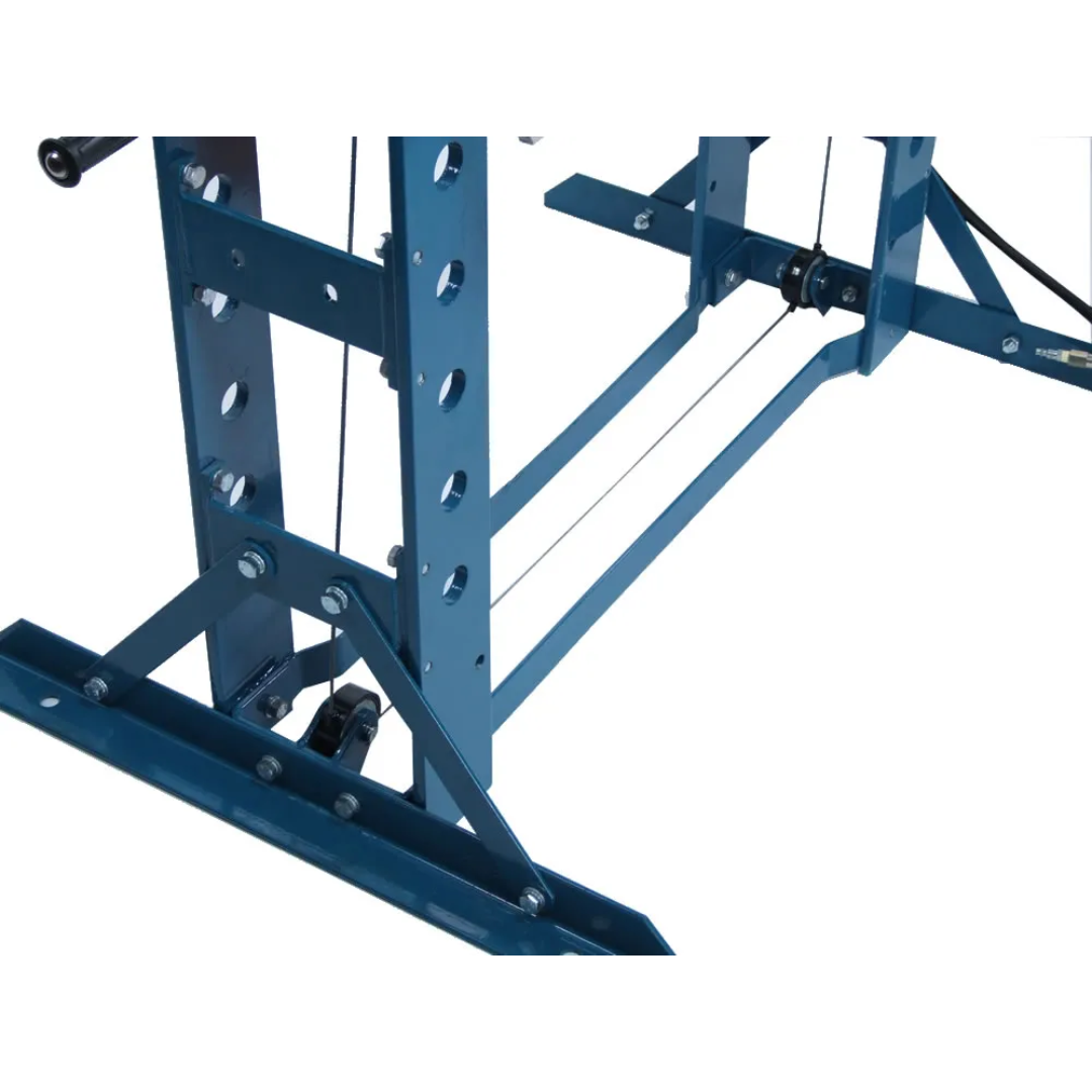 Reinforced frame support structure of Baileigh Shop Press: H Frame, 9.8" Stroke 1004859 designed to provide stability and strength during high-force pressing operations.