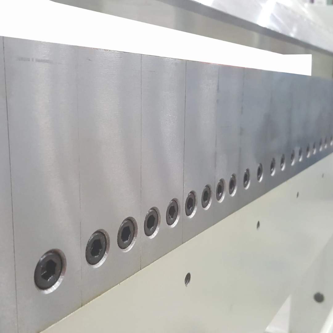 Removable finger tooling on the Baileigh Reversible Finger Brake (BB-5016F-DS) 1010428 enabling versatile box, pan, channel, and custom sheet metal fabrication.