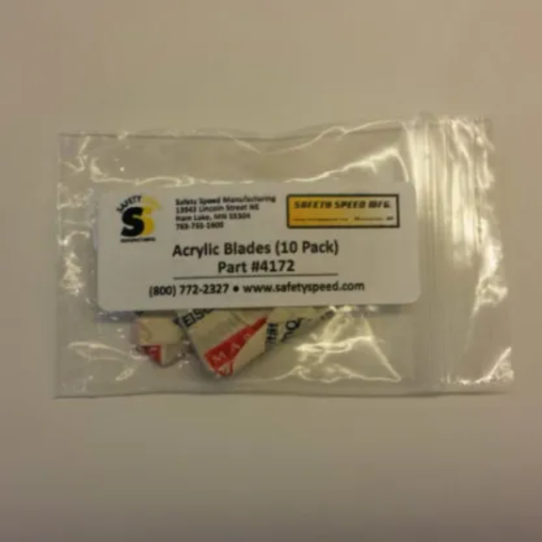 Safety Speed Acrylic Blades Europa, Nemesis, and Kronos (qty. 10) SSC3_1 featuring packaged blade set for industrial acrylic processing.
